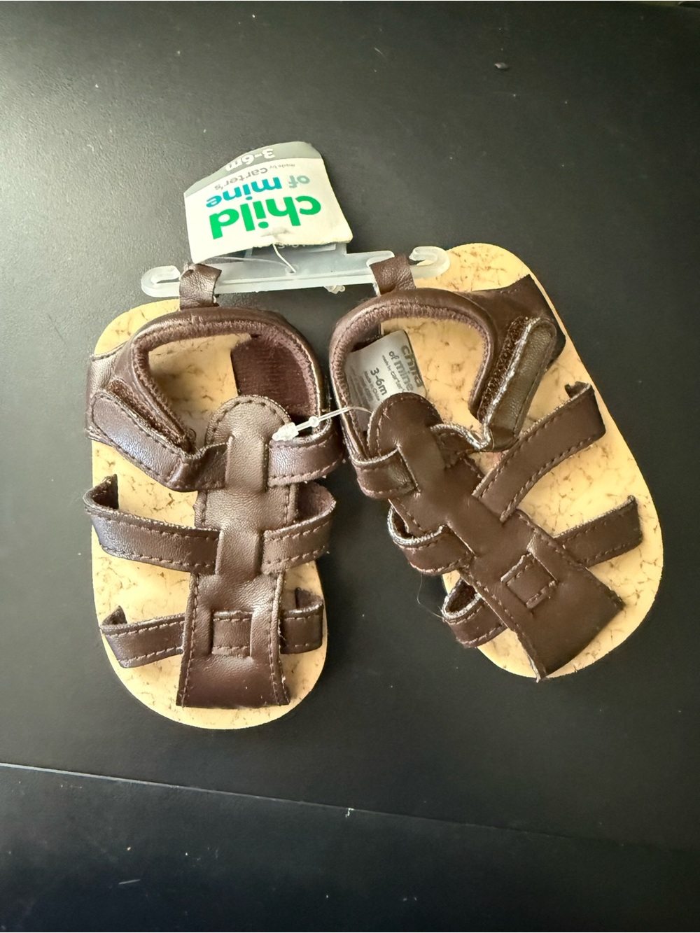 child of mine Brown Leather-Look Toddler Sandals